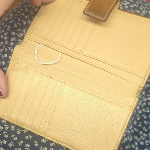 Dior Tan and Brown Wallet with Gold Clasp - Picture 5 of 10